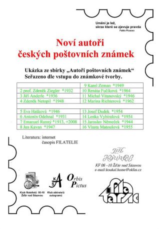 NEW AUTHORS OF CZECH STAMPS – sheet 1