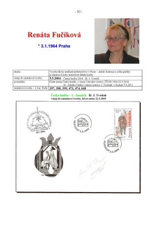 NEW AUTHORS OF CZECH STAMPS – sheet 10