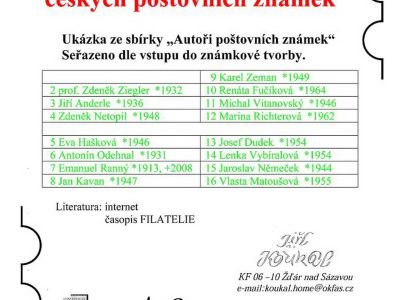 NEW AUTHORS OF CZECH STAMPS
