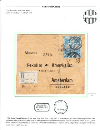THE CIVILIAN POSTMARKS AND POSTAL MARKINGS OF BRITISH JERUSALEM 1918-1948 – sheet 4