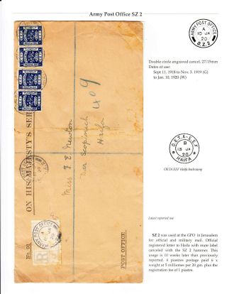 THE CIVILIAN POSTMARKS AND POSTAL MARKINGS OF BRITISH JERUSALEM 1918-1948 – sheet 5