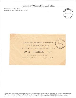 RAZÍTKA CIVILNÍ POŠTY A POŠTOVNÍ ZNAČENÍ V BRITSKÉM JERUZALÉMU 1918-1948 – list 83