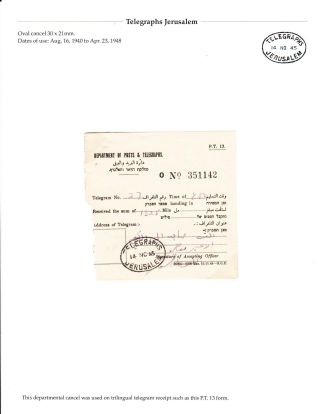 RAZÍTKA CIVILNÍ POŠTY A POŠTOVNÍ ZNAČENÍ V BRITSKÉM JERUZALÉMU 1918-1948 – list 84
