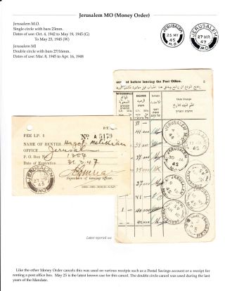 RAZÍTKA CIVILNÍ POŠTY A POŠTOVNÍ ZNAČENÍ V BRITSKÉM JERUZALÉMU 1918-1948 – list 95