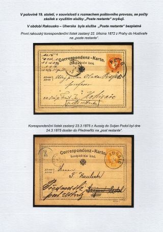 POSTE RESTANTE (focusing on the territory of Czechoslovakia) – sheet 4
