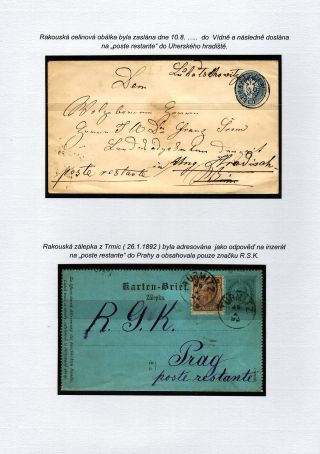 POSTE RESTANTE (focusing on the territory of Czechoslovakia) – sheet 6