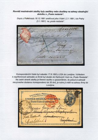 POSTE RESTANTE (focusing on the territory of Czechoslovakia) – sheet 8