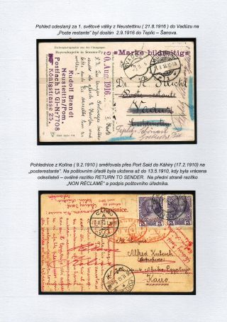 POSTE RESTANTE (focusing on the territory of Czechoslovakia) – sheet 9