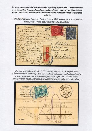 POSTE RESTANTE (focusing on the territory of Czechoslovakia) – sheet 11