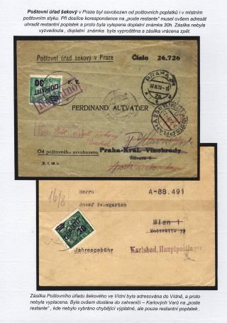 POSTLAGERND (mit Schwerpunkt auf dem Gebiet der Tschechoslowakei) – Blatt 61