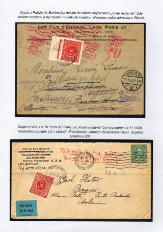 POSTLAGERND (mit Schwerpunkt auf dem Gebiet der Tschechoslowakei) – Blatt 70
