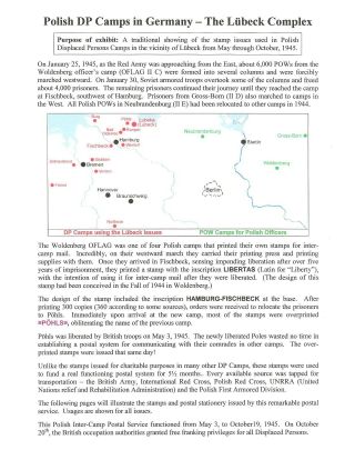 POLISH DP CAMPS IN GERMANY - THE LÜBECK COMPLEX – sheet 1
