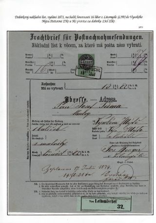 HEREDITARY POST OF THE CITY LITOMYSL 1754-1892 – sheet 71