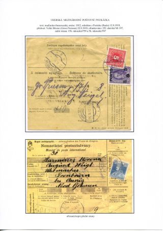 POSTALY USED PARCEL CARDS AND MONEY ORDER FORMS – sheet 20