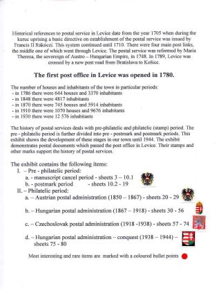 HISTORIE POŠTOVNICTVÍ V LEVICÍCH – list 2