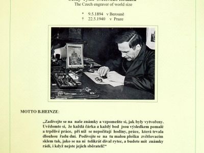 STAMP WORK OF BOHUMIL HEINZ - THE CZECH ENGRAVER OF WORLD SIZE