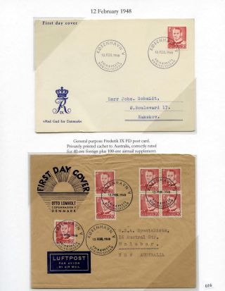 DÁNSKO - VYDÁNÍ FREDERIK IX 1948-1960 NA OBÁLKÁCH PRVNÍHO DNE – list 16