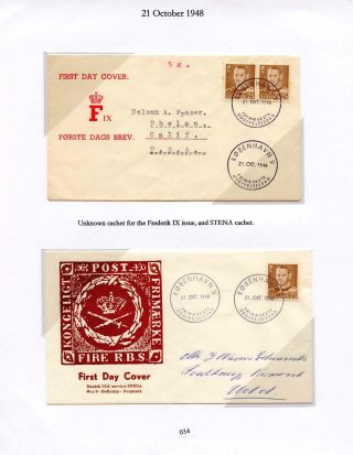DÁNSKO - VYDÁNÍ FREDERIK IX 1948-1960 NA OBÁLKÁCH PRVNÍHO DNE – list 34