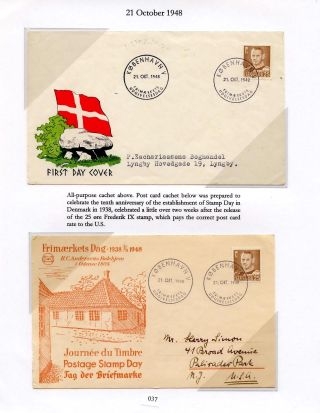 DÁNSKO - VYDÁNÍ FREDERIK IX 1948-1960 NA OBÁLKÁCH PRVNÍHO DNE – list 37