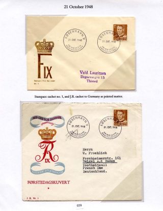 DÁNSKO - VYDÁNÍ FREDERIK IX 1948-1960 NA OBÁLKÁCH PRVNÍHO DNE – list 39