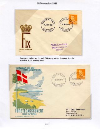 DÁNSKO - VYDÁNÍ FREDERIK IX 1948-1960 NA OBÁLKÁCH PRVNÍHO DNE – list 44