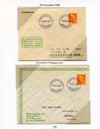 DÁNSKO - VYDÁNÍ FREDERIK IX 1948-1960 NA OBÁLKÁCH PRVNÍHO DNE – list 45