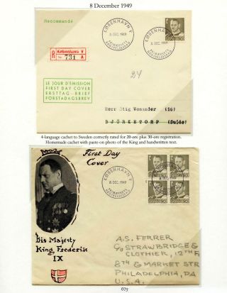 DÁNSKO - VYDÁNÍ FREDERIK IX 1948-1960 NA OBÁLKÁCH PRVNÍHO DNE – list 75