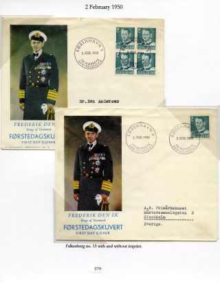 DÁNSKO - VYDÁNÍ FREDERIK IX 1948-1960 NA OBÁLKÁCH PRVNÍHO DNE – list 79