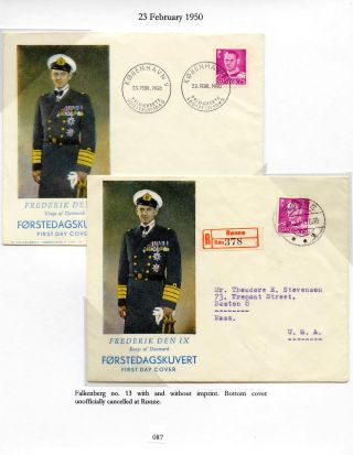 DÁNSKO - VYDÁNÍ FREDERIK IX 1948-1960 NA OBÁLKÁCH PRVNÍHO DNE – list 87