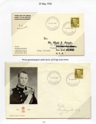 DÁNSKO - VYDÁNÍ FREDERIK IX 1948-1960 NA OBÁLKÁCH PRVNÍHO DNE – list 102