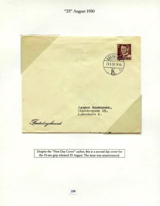 DÁNSKO - VYDÁNÍ FREDERIK IX 1948-1960 NA OBÁLKÁCH PRVNÍHO DNE – list 104