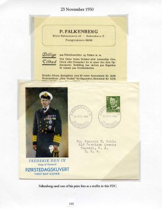 DÁNSKO - VYDÁNÍ FREDERIK IX 1948-1960 NA OBÁLKÁCH PRVNÍHO DNE – list 105