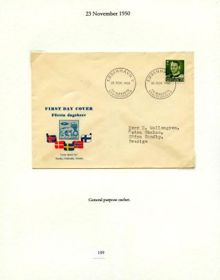 DÁNSKO - VYDÁNÍ FREDERIK IX 1948-1960 NA OBÁLKÁCH PRVNÍHO DNE – list 109