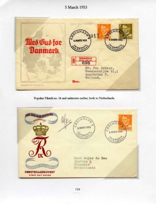 DÁNSKO - VYDÁNÍ FREDERIK IX 1948-1960 NA OBÁLKÁCH PRVNÍHO DNE – list 129