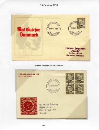 DÁNSKO - VYDÁNÍ FREDERIK IX 1948-1960 NA OBÁLKÁCH PRVNÍHO DNE – list 136