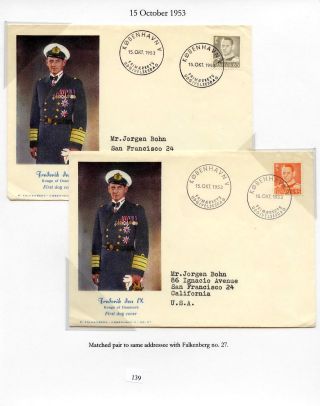 DÁNSKO - VYDÁNÍ FREDERIK IX 1948-1960 NA OBÁLKÁCH PRVNÍHO DNE – list 139