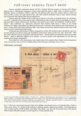 POŠTOVNY OKRESU ČESKÝ BROD – list 1