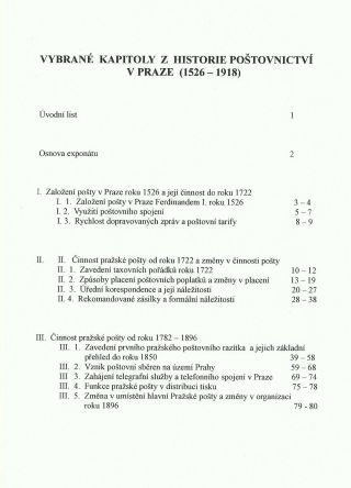 AUSGEWÄHLTEN KAPITELN AUS POSTGESCHICHTE VON PRAG (1526-1918) – Blatt 2