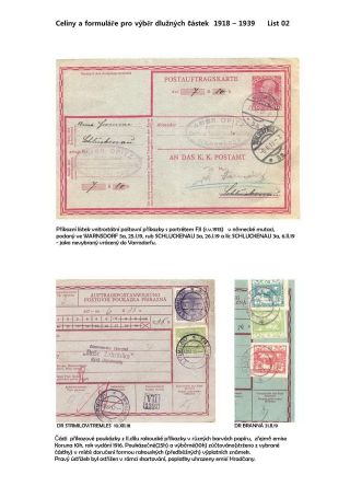 POSTAL STATIONERY AND FORMS TO COLLECT DUE AMOUNTS 1918-1945 – sheet 2