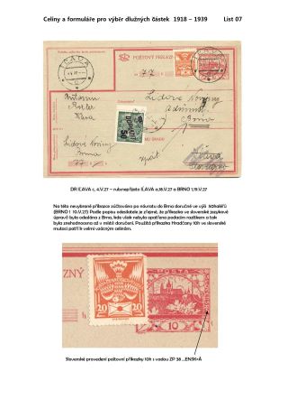 POSTAL STATIONERY AND FORMS TO COLLECT DUE AMOUNTS 1918-1945 – sheet 7