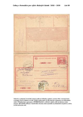 POSTAL STATIONERY AND FORMS TO COLLECT DUE AMOUNTS 1918-1945 – sheet 9