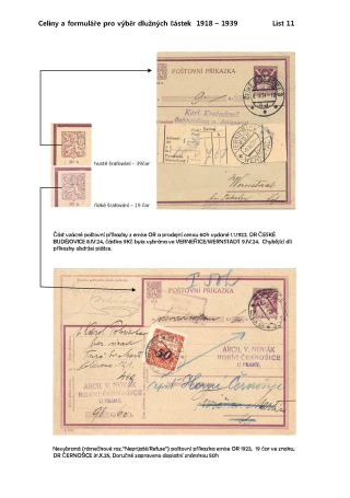 POSTAL STATIONERY AND FORMS TO COLLECT DUE AMOUNTS 1918-1945 – sheet 11