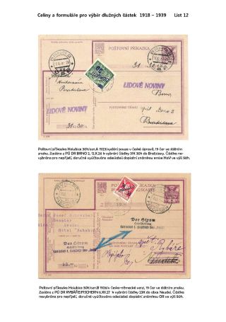 POSTAL STATIONERY AND FORMS TO COLLECT DUE AMOUNTS 1918-1945 – sheet 12