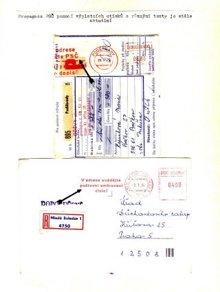 PSČ & VÝPLATNÍ OTISKY ČSSR – list 6