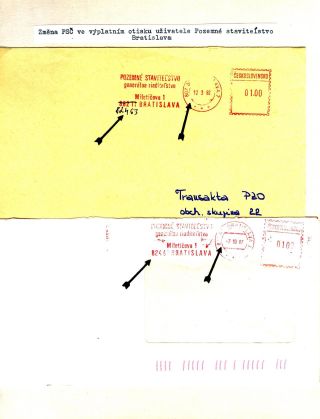 PSČ & VÝPLATNÍ OTISKY ČSSR – list 58
