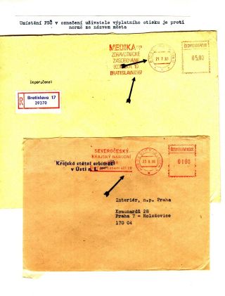 PSČ & VÝPLATNÍ OTISKY ČSSR – list 62