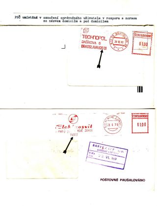 PSČ & VÝPLATNÍ OTISKY ČSSR – list 63