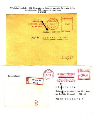 PSČ & VÝPLATNÍ OTISKY ČSSR – list 73