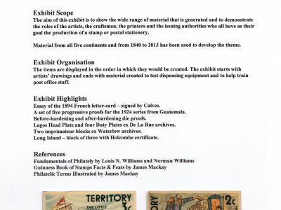 THE DESIGN AND PRODUCTION OF STAMPS AND POSTAL STATIONERY - FROM THE ARTISTS' DRAWINGS TO THE POST OFFICE COUNTER