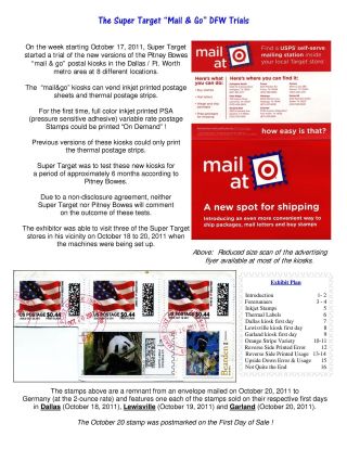 THE SUPER TARGET "MAIL & GO" DFW TRIALS – sheet 1